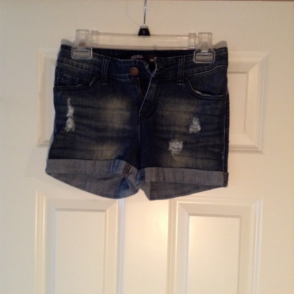BDG Dark Washed Shortie Denim Shorts